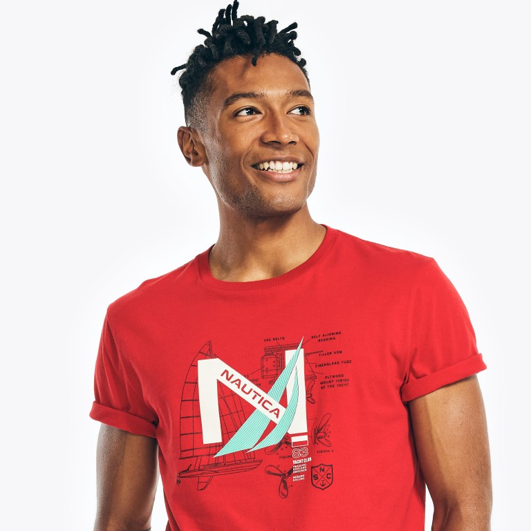 Nautica Sustainably Crafted Yacht Logo Estampadas Rojas | gIEFCIQZ