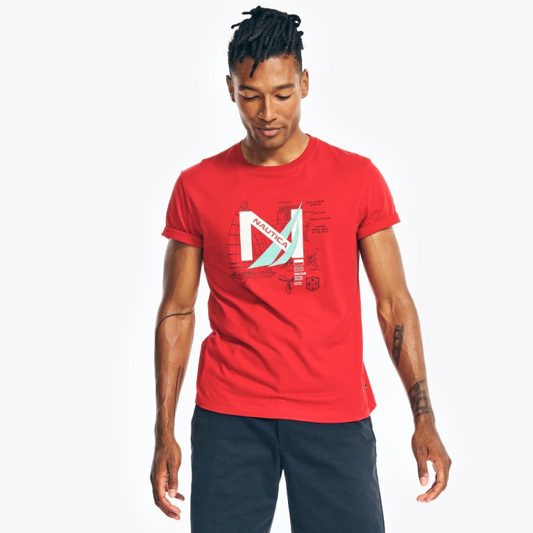 Nautica Sustainably Crafted Yacht Logo Estampadas Rojas | gIEFCIQZ