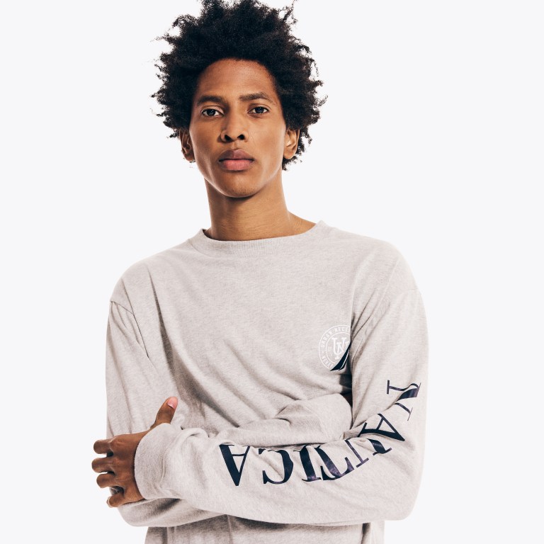 Nautica Urban Necessities X Nautica Estampadas Long-sleeve Gris | ZuKWJASO