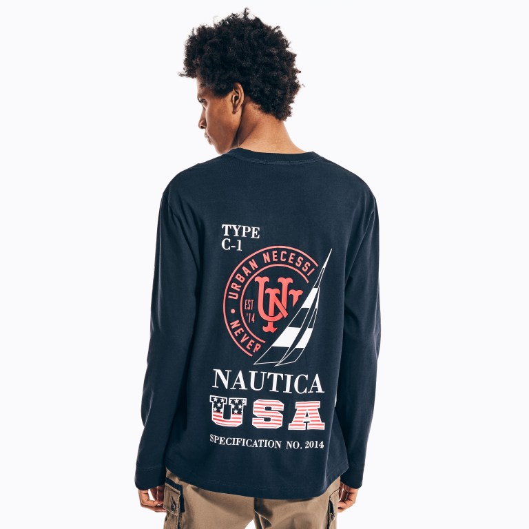 Nautica Urban Necessities X Nautica Estampadas Long-sleeve Azul Marino | r1kBBy1B