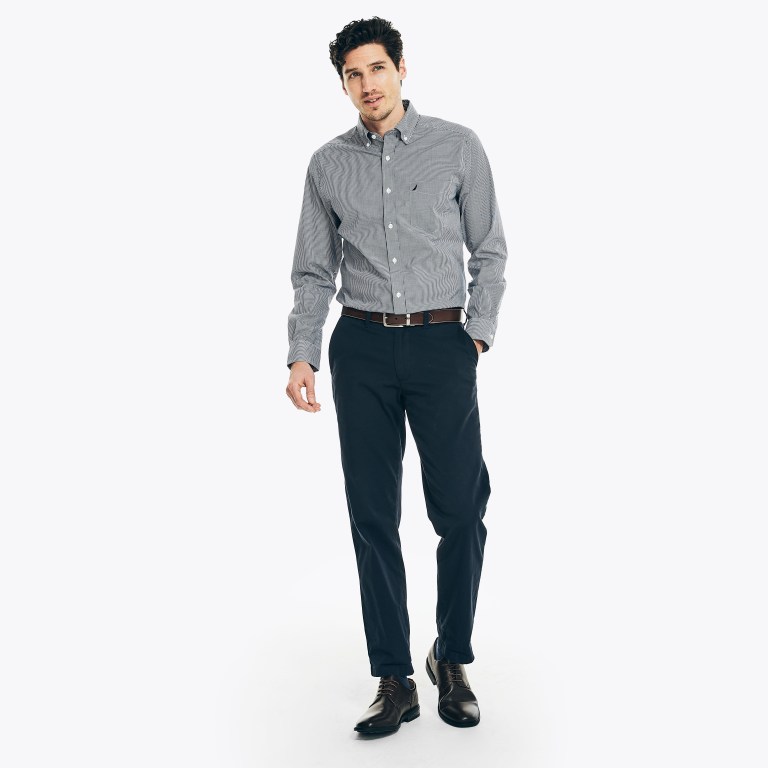 Nautica Wrinkle-resistant Plaid Wear To Trabajo Azul Marino | GD786vCA