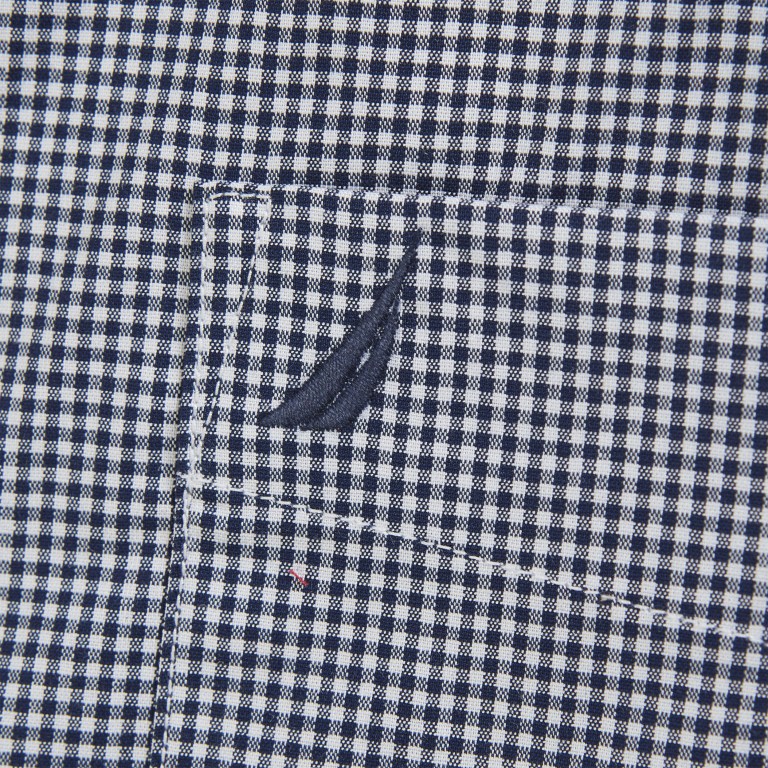 Nautica Wrinkle-resistant Plaid Wear To Trabajo -sleeve Azul Marino | pte4977k