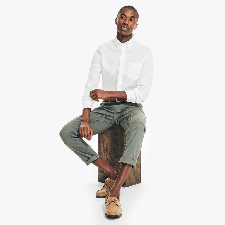 Nautica Wrinkle-resistant Wear To Trabajo Blancas | cK8P1uVQ