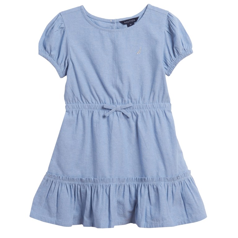 Nautica Little Puff-sleeve Chambray (4-7) Azules | B3bBF6tC