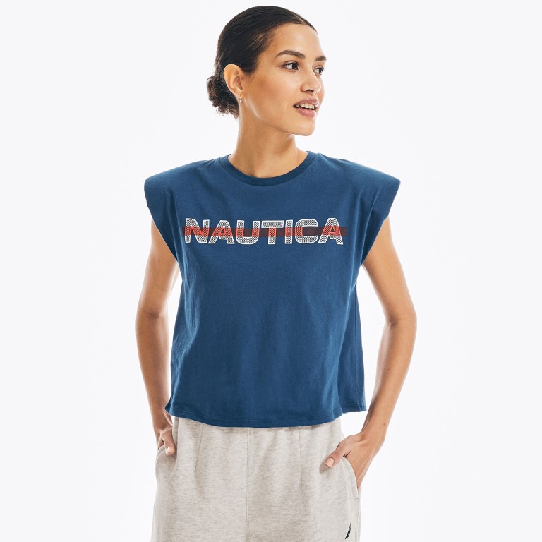 Nautica Sin Manga Logo Azules | jkVKb2eu